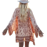 Women Boho Kimono cardigan Long Sleeve casual wear&Beach wear