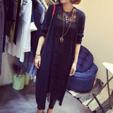 Casual Crochet Knitted Long Cardigan Long-sleeve Shrug for women