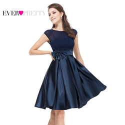 Knee Length Short Satin Vestidos / Sexy Women Cocktail Dresses
