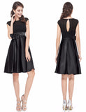 Knee Length Short Satin Vestidos / Sexy Women Cocktail Dresses