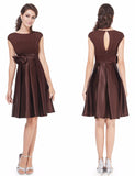 Knee Length Short Satin Vestidos / Sexy Women Cocktail Dresses