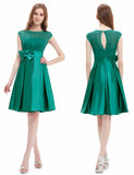 Knee Length Short Satin Vestidos / Sexy Women Cocktail Dresses