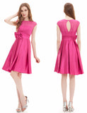 Knee Length Short Satin Vestidos / Sexy Women Cocktail Dresses