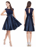 Knee Length Short Satin Vestidos / Sexy Women Cocktail Dresses