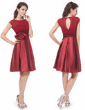 Knee Length Short Satin Vestidos / Sexy Women Cocktail Dresses