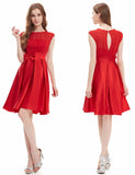 Knee Length Short Satin Vestidos / Sexy Women Cocktail Dresses