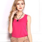 New Fashion Ladies Tops Chiffon Shirt Body Plus Size O Neck Blusa Camisas Women Blouses Sleeveless Vest Chiffon Blusas Femininas