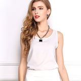 New Fashion Ladies Tops Chiffon Shirt Body Plus Size O Neck Blusa Camisas Women Blouses Sleeveless Vest Chiffon Blusas Femininas