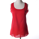 New Fashion Ladies Tops Chiffon Shirt Body Plus Size O Neck Blusa Camisas Women Blouses Sleeveless Vest Chiffon Blusas Femininas
