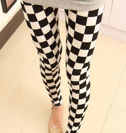 Women Vintage printed party/casual wear Leggings-trouser checks