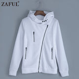 Women hoodie sweatshirt zipper V Neck Long Sleeve Warm partywear jacket