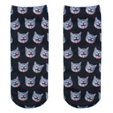 1pair 3D Printed Socks Women New Unisex Cute Low Cut Ankle Cotton Sock Women's Casual Charactor Couple Socks A1-A16