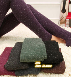 Sparkling Dot Design / Thicker Cotton + wool Knitted flexible Leggings / Ladies' fashion Free shipping