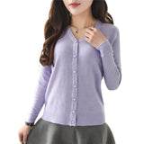 Women V-neck Cardigan Knitwear Casual Crochet Sweater Long Sleeve