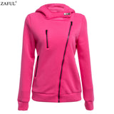 Women hoodie sweatshirt zipper V Neck Long Sleeve Warm partywear jacket