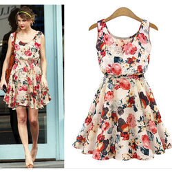 Ladies Dress Print Casual Vintage Female Vestidos European Style Fashion Office Women Clothing Cheap Bohemian Beach Summer Dress