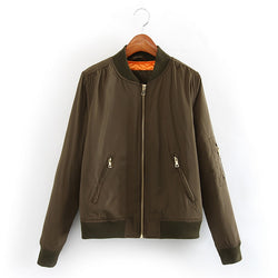 Women plus size basic bomber jacket padded quilting winter coat long sleeve vintage pockets outerwear casual tops CT1195