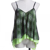 Tropical Blouse Shirt Body Tops Chiffon Two Layer Flower Print Summer Women Clothing Roupas Blusas Femininas Casual Women Tops