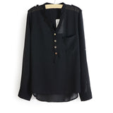 Women's Long Sleeve stylish V-Neck  Blouse/Shirt-casual/work wear