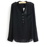 Women's Long Sleeve stylish V-Neck  Blouse/Shirt-casual/work wear