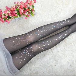 NEW Sexy Womens ladies BASIC Stretch Woman Sexy Thin Bling Crystal Rhinestone Pantyhose Tights Stockings Free Shipping