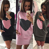 S-XL Pocket Design Winter Dress Women's Bodycon Print Dresses Lady Plus Size Sexy Long Sleeve Dress Black Friday Office Vestidos