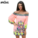 Bohemian Elegant Women Summer Dress Off Shoulder Beach Tunic Dresses Sundress European Style Sexy Vestidos De Festa Ropa Mujer
