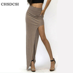 Women Long Charming Skirt Open Side Split Skirt