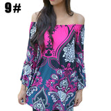 Bohemian Elegant Women Summer Dress Off Shoulder Beach Tunic Dresses Sundress European Style Sexy Vestidos De Festa Ropa Mujer