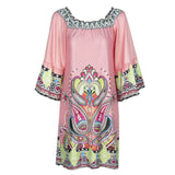 Bohemian Elegant Women Summer Dress Off Shoulder Beach Tunic Dresses Sundress European Style Sexy Vestidos De Festa Ropa Mujer
