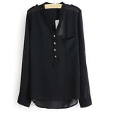 Women's Long Sleeve stylish V-Neck  Blouse/Shirt-casual/work wear