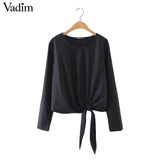 Women back sweet floral embroidery full cotton blouse hem bow O-neck long sleeve shirts ladies casual brand tops blusas LT1257