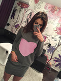 S-XL Pocket Design Winter Dress Women's Bodycon Print Dresses Lady Plus Size Sexy Long Sleeve Dress Black Friday Office Vestidos