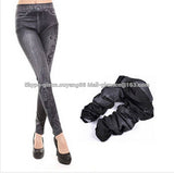 2015 Fashion Women Leggings for Women Polyester Spandex Jeans Hole Pleated Prints Casual Denim Sexy Leggings free shipping
