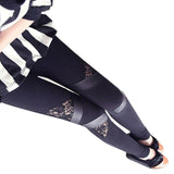 Charming Warm Cheap Lace Leggings Skinny Stretch Pants for Autumn Winter Triangular Lace PU Leather Leggings  whole seasons