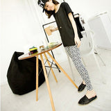 Multi Patterns Women Skinny Legging Pant Stripe Grid Porcelain Geometry Pencil Legwear