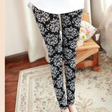Multi Patterns Women Skinny Legging Pant Stripe Grid Porcelain Geometry Pencil Legwear