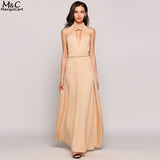 FANALA Summer Women Long Dress Sexy Bandage Party Dresses Sleeveless Deep V Neck Solid Backless Maxi Dress Women Vestidos Black