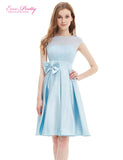 Knee Length Short Satin Vestidos / Sexy Women Cocktail Dresses