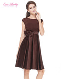 Knee Length Short Satin Vestidos / Sexy Women Cocktail Dresses