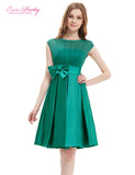 Knee Length Short Satin Vestidos / Sexy Women Cocktail Dresses