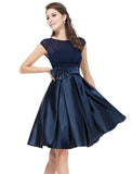 Knee Length Short Satin Vestidos / Sexy Women Cocktail Dresses