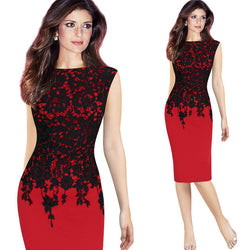Elegant Vintage Floral Body con Pencil Dress for women (2943)
