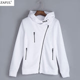 Women hoodie sweatshirt zipper V Neck Long Sleeve Warm partywear jacket