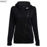 Women hoodie sweatshirt zipper V Neck Long Sleeve Warm partywear jacket