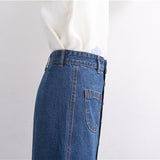 Denim Long Skirt High Waist Jeans Skirts Jeans Feminina Casual A-Line Skirt for Women