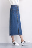 Denim Long Skirt High Waist Jeans Skirts Jeans Feminina Casual A-Line Skirt for Women