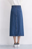 Denim Long Skirt High Waist Jeans Skirts Jeans Feminina Casual A-Line Skirt for Women