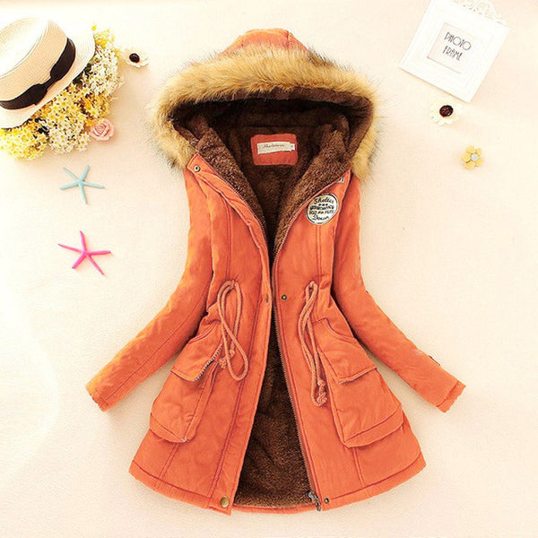 Fashion Jackets Fur Collar Long Parka all Size Hoodies for Women