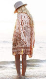 Women Boho Kimono cardigan Long Sleeve casual wear&Beach wear